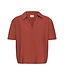 KAFFE KAemily roestbruine dames blouse met V-hals
