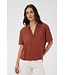 KAFFE KAemily roestbruine dames blouse met V-hals
