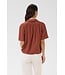KAFFE KAemily roestbruine dames blouse met V-hals