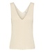 b.young BYMOBBE licht beige ribgebreide dames top met V-hals