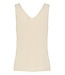 b.young BYMOBBE licht beige ribgebreide dames top met V-hals