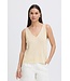 b.young BYMOBBE licht beige ribgebreide dames top met V-hals