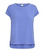 ICHI IHREBEL blauwe dames T-shirt met zilverdraad