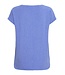 ICHI IHREBEL blauwe dames T-shirt met zilverdraad