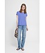 ICHI IHREBEL blauwe dames T-shirt met zilverdraad