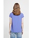 ICHI IHREBEL blauwe dames T-shirt met zilverdraad