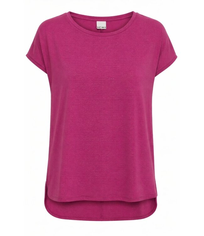 ICHI IHREBEL very berry dames T-shirt met zilverdraad