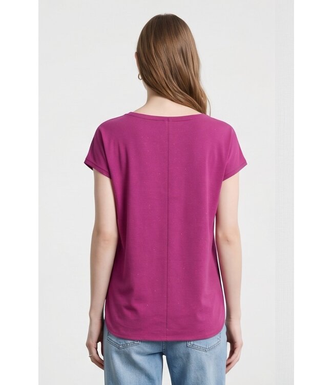ICHI IHREBEL very berry dames T-shirt met zilverdraad