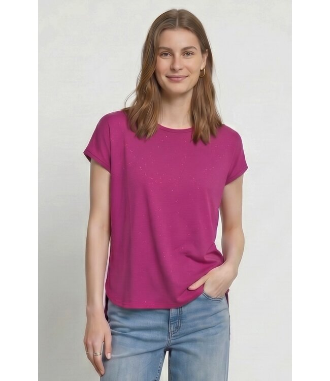 ICHI IHREBEL very berry dames T-shirt met zilverdraad