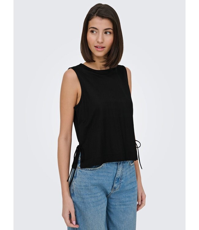 JDY JDYLESLIE zwarte dames top met strikdetail en mouwloos design
