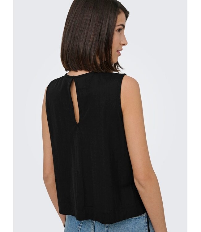 JDY JDYLESLIE zwarte dames top met strikdetail en mouwloos design