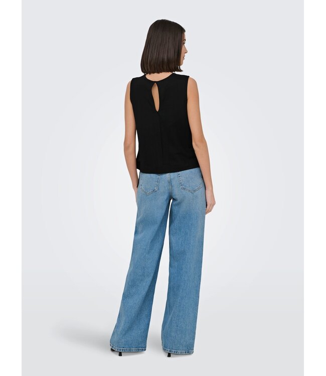 JDY JDYLESLIE zwarte dames top met strikdetail en mouwloos design