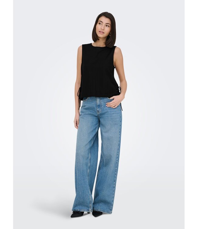 JDY JDYLESLIE zwarte dames top met strikdetail en mouwloos design