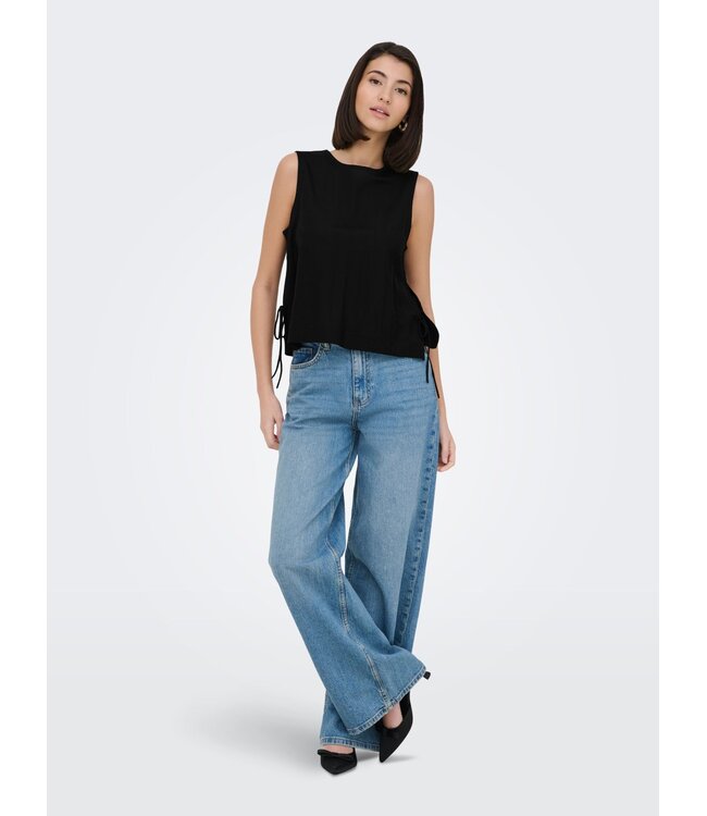 JDY JDYLESLIE zwarte dames top met strikdetail en mouwloos design