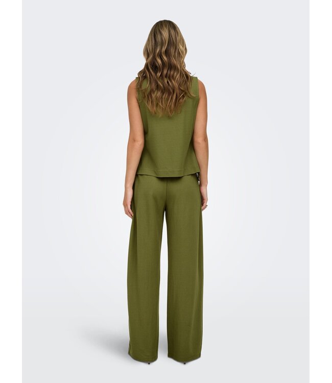 JDY JDYLESLIE peat moss groene viscose dames mouwloze top