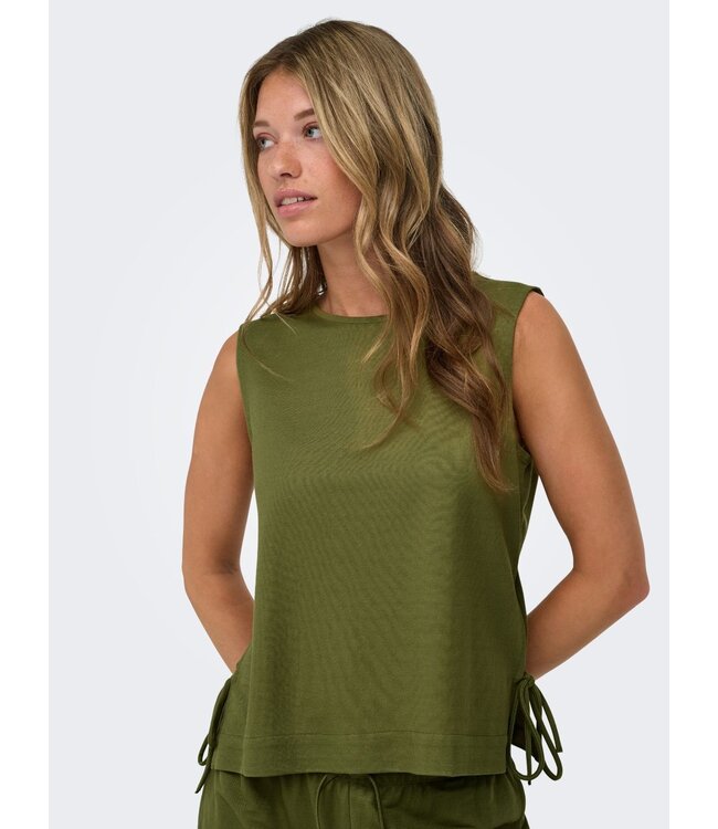 JDY JDYLESLIE peat moss groene viscose dames mouwloze top