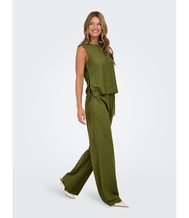 JDY JDYLESLIE peat moss groene viscose dames mouwloze top