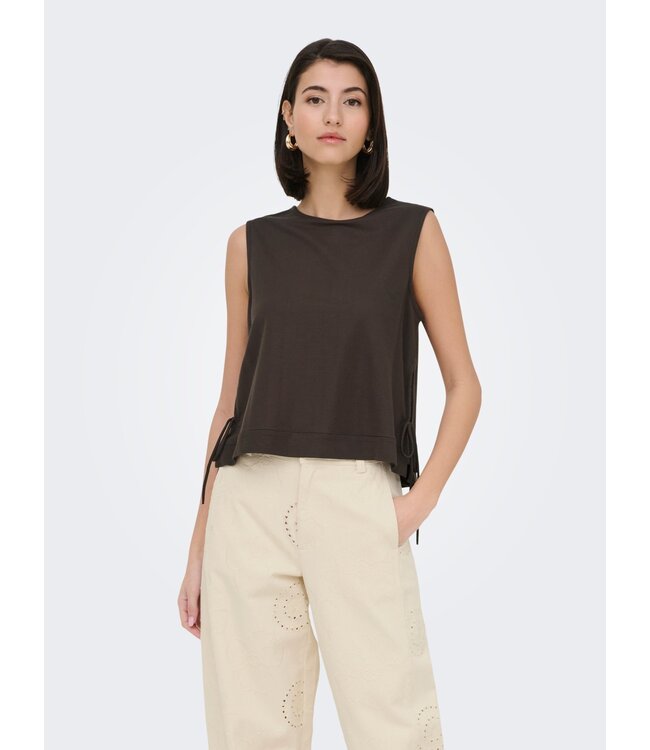 JDY JDYLESLIE chocoladebruine dames mouwloze top