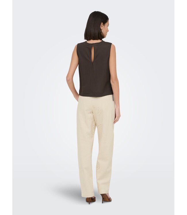 JDY JDYLESLIE chocoladebruine dames mouwloze top