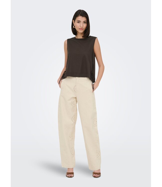 JDY JDYLESLIE chocoladebruine dames mouwloze top