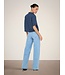 JDY JDYPOWER insignia blue stripe geweven dames cropped overhemd