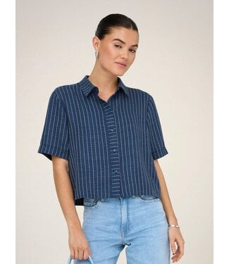 JDY JDYPOWER Short Shirt -  Insignia Blue Stripe