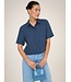 JDY JDYPOWER insignia blue stripe geweven dames cropped overhemd