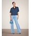 JDY JDYPOWER insignia blue stripe geweven dames cropped overhemd