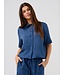 JDY JDYPOWER insignia blue stripe geweven dames cropped overhemd