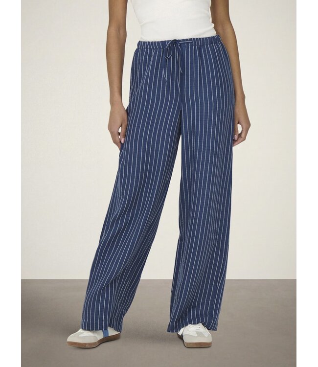 JDY JDYPOWER blauw gestreepte dames wide leg broek