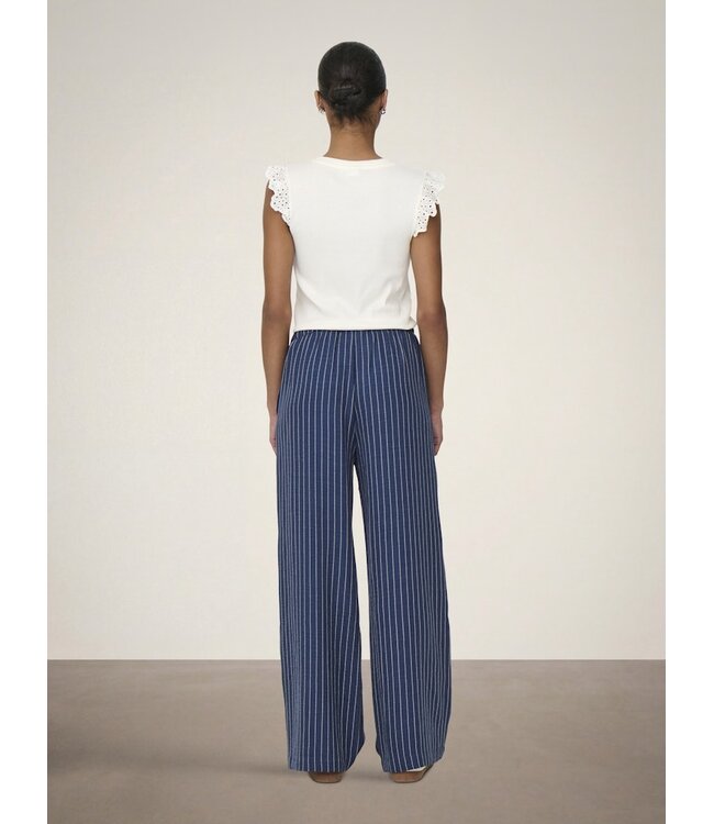 JDY JDYPOWER blauw gestreepte dames wide leg broek