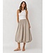 JDY JDYMIO taupe dames midi rok met bubble hem