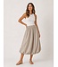 JDY JDYMIO taupe dames midi rok met bubble hem