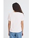 ICHI ICHI witte katoenen dames t-shirt met blauwe print