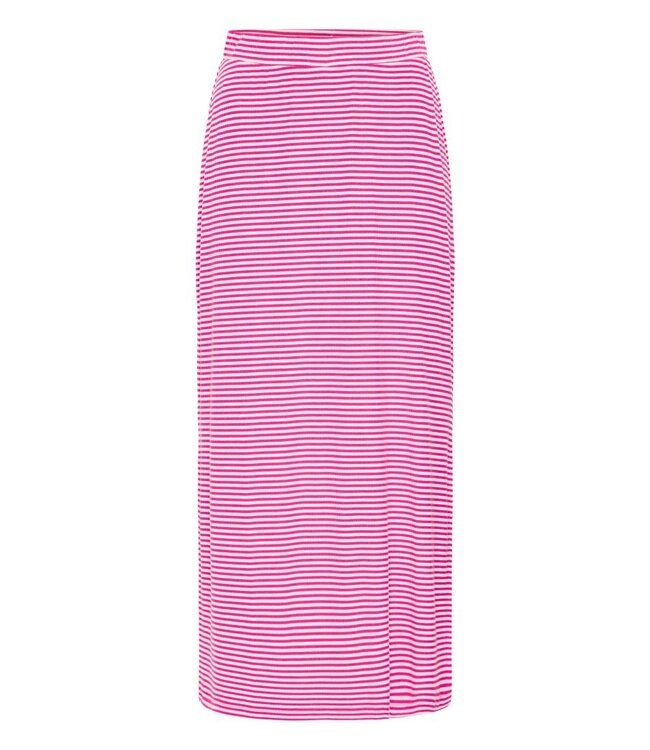 ICHI ICHI roze gestreepte dames maxi kokerrok