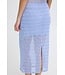 ICHI ICHI blauw gestreepte mesh dames midi rok