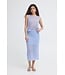 ICHI ICHI blauw gestreepte mesh dames midi rok