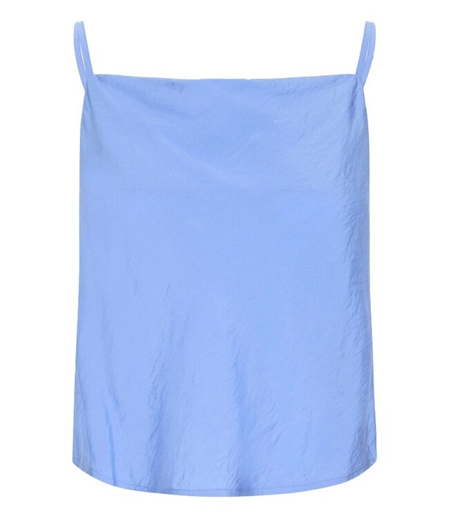 ICHI ICHI lichtblauwe viscose dames mouwloze korte top