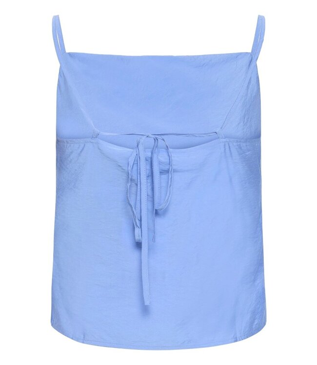 ICHI ICHI lichtblauwe viscose dames mouwloze korte top