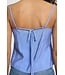 ICHI ICHI lichtblauwe viscose dames mouwloze korte top
