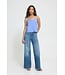 ICHI ICHI lichtblauwe viscose dames mouwloze korte top