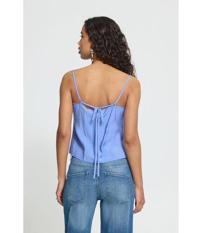 ICHI ICHI lichtblauwe viscose dames mouwloze korte top