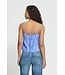 ICHI ICHI lichtblauwe viscose dames mouwloze korte top