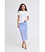 ICHI ICHI blauw gestreepte mesh dames midi rok