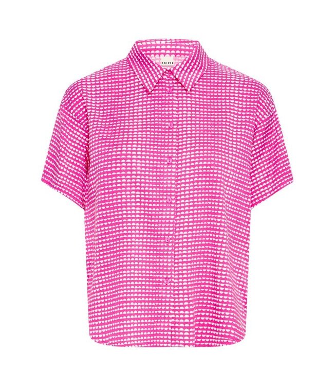ICHI IHAYA roze dames blouse met grafische print en losse pasvorm