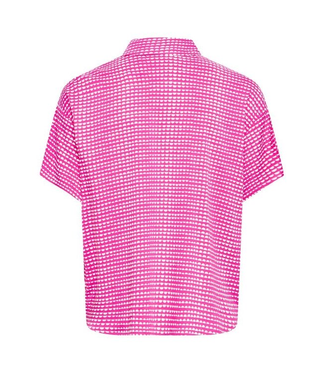 ICHI IHAYA roze dames blouse met grafische print en losse pasvorm