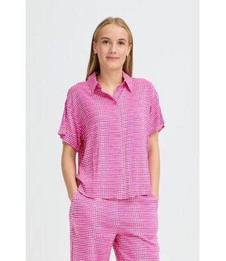 ICHI IHAYA Shirt - Pink/White Graphic Scallop