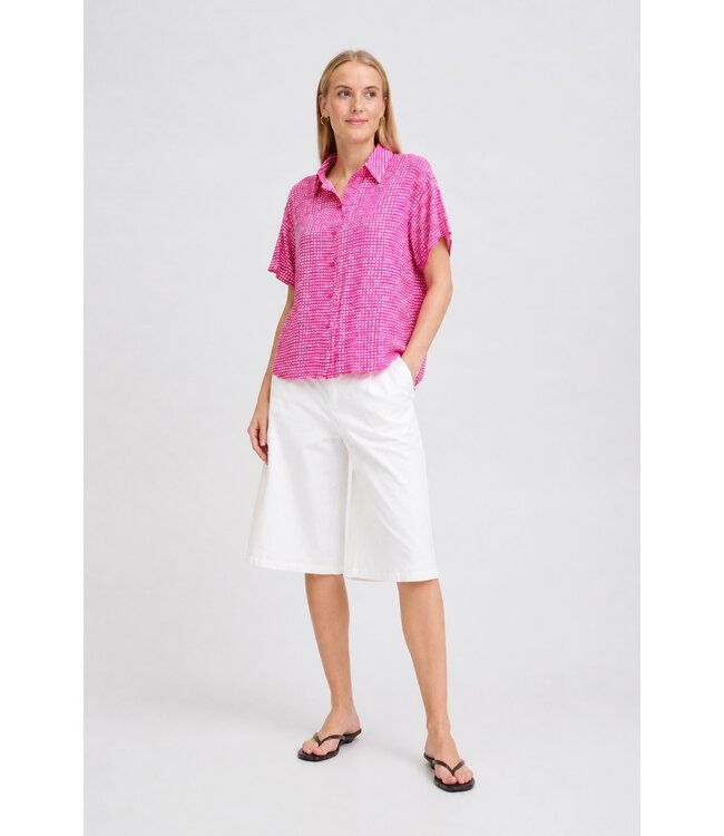 ICHI IHAYA roze dames blouse met grafische print en losse pasvorm