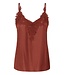 CREAM CRAnna dames top in brandy bruin met kantdetails en fijne bandjes