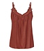 CREAM CRAnna dames top in brandy bruin met kantdetails en fijne bandjes
